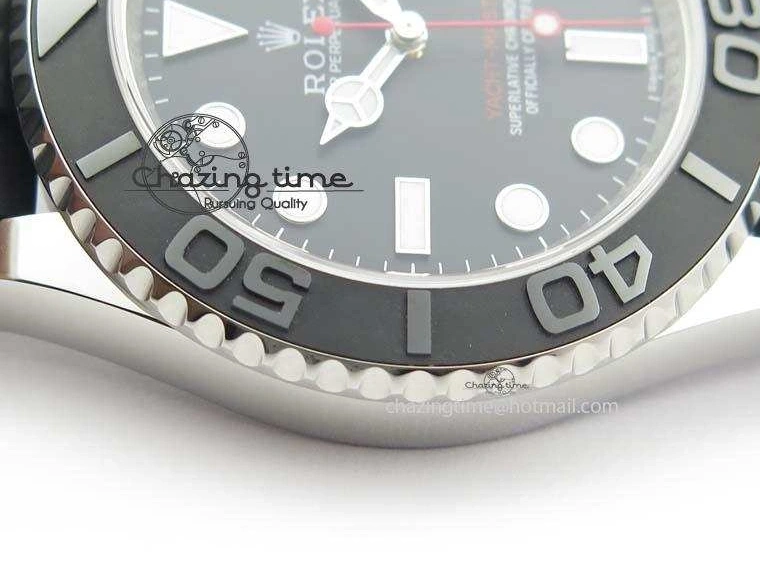 0418 ModernLook Yacht-Master 116655 SS JF Best Edition Ceramic Bezel On Rubber Strap SA 3850